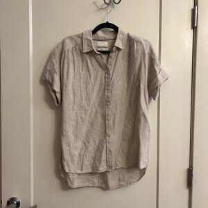 J.Crew Relaxed-fit short-sleeve Baird McNutt Irish linen shirt in Beige